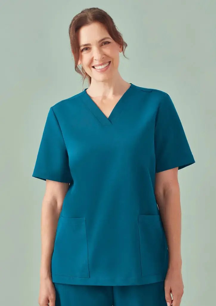 Biz Care Women's Pulse V-neck Scrub Top CU543LS Simply Scrubs Australia